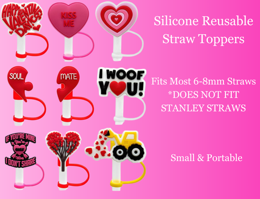 Valentines Day Straw Toppers